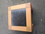 Blank eiken bijzettafel met leisteen inleg 60x60cm, Huis en Inrichting, Tafels | Bijzettafels, Ophalen, Gebruikt, Minder dan 55 cm