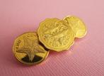 jwg Vintage 80s munt munten broche Bahama’s zeester goud klr, Sieraden, Tassen en Uiterlijk, Antieke sieraden, Overige materialen