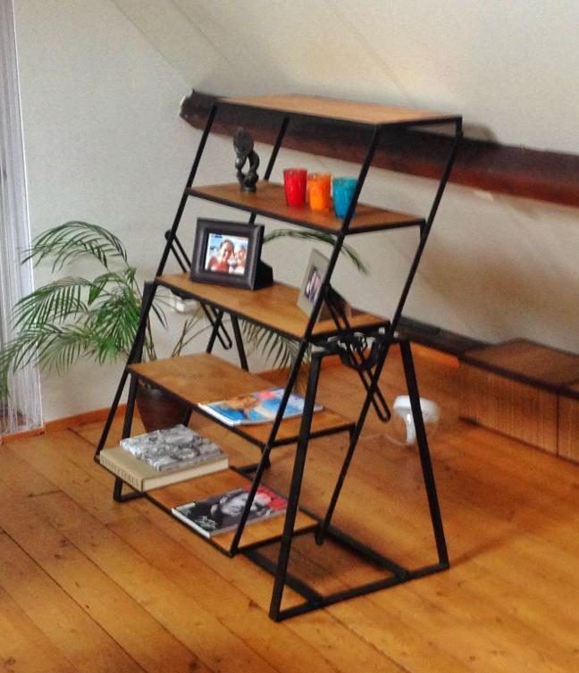 Industriëel rek / roomdivider - transformeerbaar tot tafel, Huis en Inrichting, Kasten | Wandmeubels, Zo goed als nieuw, Minder dan 100 cm