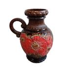 Grote West Germany vaas, rood / bruin, Ophalen