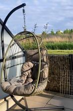 Hangstoel Rotan Donkergroen, Ophalen, Zo goed als nieuw, Rotan