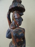 Indonesisch beeld vrouw halfnaakte vrouw in sarong 34cm 1970, Ophalen of Verzenden