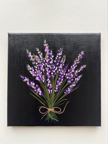Origineel acryl schilderij - “Lavender Letters” beschikbaar voor biedingen