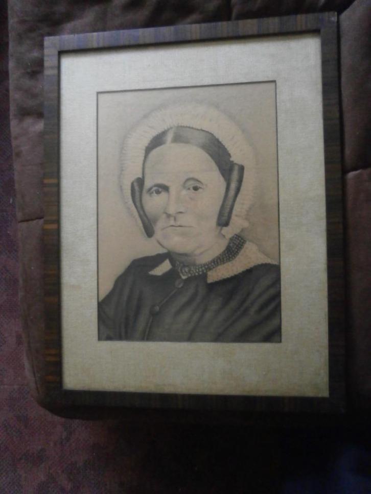 Anna FIKKEN, Portret Tek Vrouw in Klederdracht, Antiek en Kunst, Kunst | Tekeningen en Foto's, Ophalen