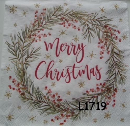 Servetten decoupage/bullet journal * Merry Christmas L1719, Hobby en Vrije tijd, Knutselen, Nieuw, Materiaal, Verzenden