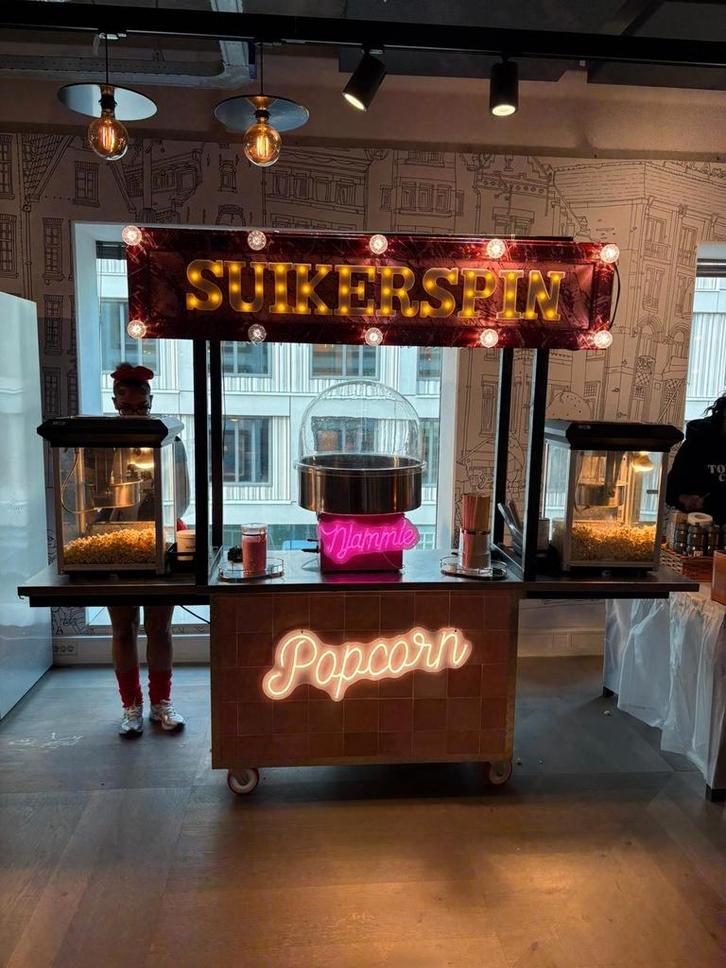 Suikerspin / Popcorn bar, Hobby en Vrije tijd, Feestartikelen | Verhuur, Overige, Ophalen of Verzenden