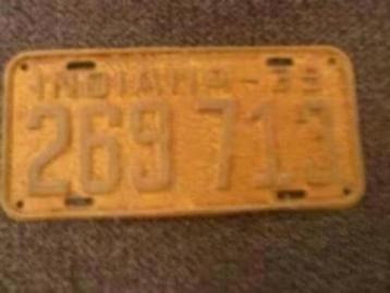 Kentekenplaat Licenseplate Indiana 1939 USA beschikbaar voor biedingen