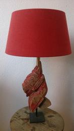 Lamp aAntiek paardje,  Rood velvet lamptotale hoogte 66 c, Ophalen, Hout, Nieuw, Minder dan 100 cm