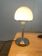 Bauhaus stijl tafellamp wit mat glas, Huis en Inrichting, Lampen | Tafellampen, Ophalen of Verzenden, Gebruikt, Glas, Minder dan 50 cm