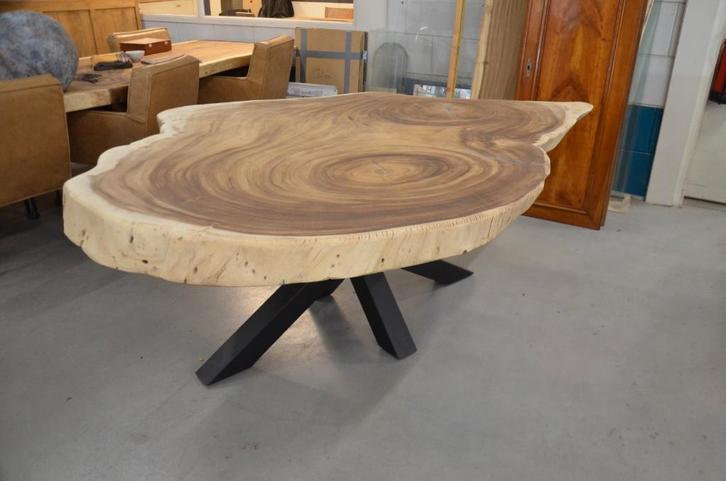 Ronde suar boomstamtafel Rond 165-226 cm BT 168, Huis en Inrichting, Woonaccessoires | Overige, Nieuw, Ophalen