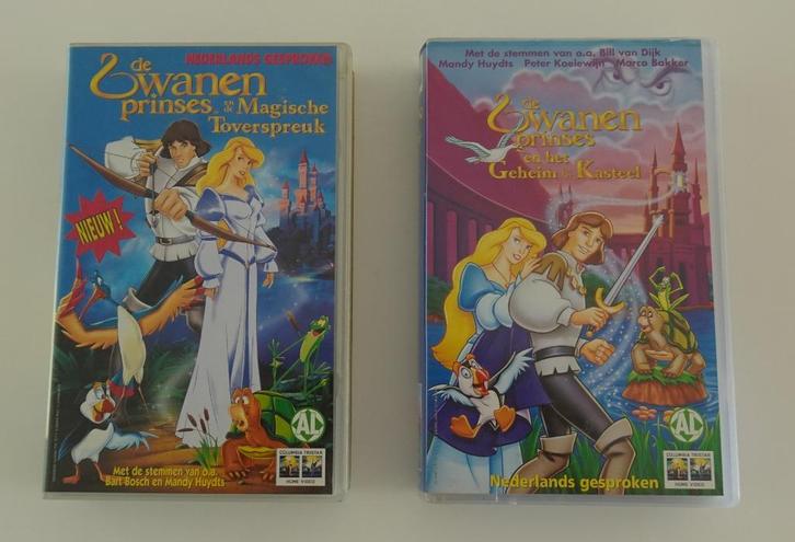 2 x De Zwanen Prinses Tekenfilms op Videoband, Cd's en Dvd's, VHS | Kinderen en Jeugd, Zo goed als nieuw, Alle leeftijden, Ophalen