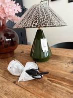 Sissy Boy Tafellamp - Leopard Kap, Groene Voet, Ophalen, Nieuw, Stof, Minder dan 50 cm