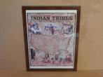 Oud Landkaart Amerikaanse Indian Tribes Indiaanse stammen US, Ophalen of Verzenden, Stad- en Dorpsgezichten