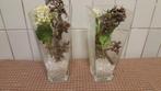 2 mooie vazen met decoratie, Minder dan 50 cm, Glas, Ophalen of Verzenden, Zo goed als nieuw