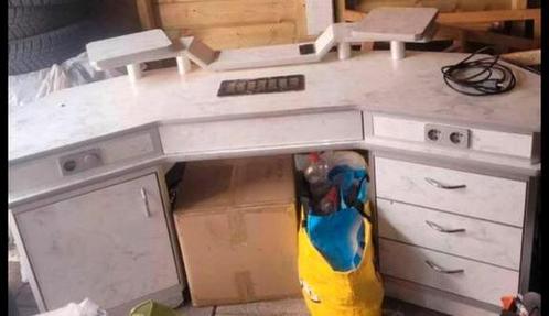 Mooie marmeren nageltafel met afzuiging, Huis en Inrichting, Tafels | Kaptafels, Gebruikt, Minder dan 100 cm, 50 tot 100 cm, Overige materialen