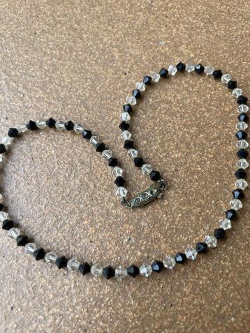 Vintage antieke kristallen ketting collier oud strass slotje beschikbaar voor biedingen