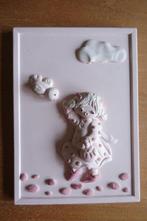 roze mat gelakt relief schilderij van klei, Huis en Inrichting, Woonaccessoires | Schilderijen, Tekeningen en Foto's, Ophalen of Verzenden