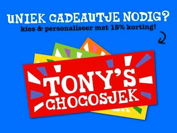 15% kortingsvoucher Tony's chocolonely, Tickets en Kaartjes, Kortingen en Cadeaubonnen, Overige typen, Kortingsbon