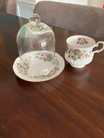 Queens kop&schotel + stolp, Gebruikt, Ophalen of Verzenden, Overige stijlen, Kop(pen) en/of Schotel(s)