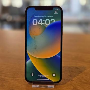 iPhone 12 128 GB  zwart Bat. 79% kapotte scherm beschikbaar voor biedingen
