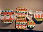 Vrolijk Kerstservies - naieve stijl Albert Heijn jaren 90, Huis en Inrichting, Gebruikt, Ophalen of Verzenden, Bord(en), Overige stijlen