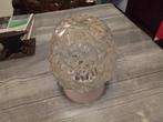 Art-Deco plafondlamp met helder bewerkt bol glas., Huis en Inrichting, Woonaccessoires | Vazen, Gebruikt, Overige kleuren, Ophalen of Verzenden