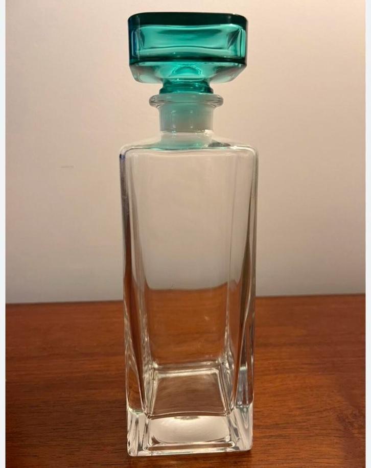 Luigi Bormioli Karaf met Groene Dop vintage, Antiek en Kunst, Antiek | Glas en Kristal, Ophalen of Verzenden