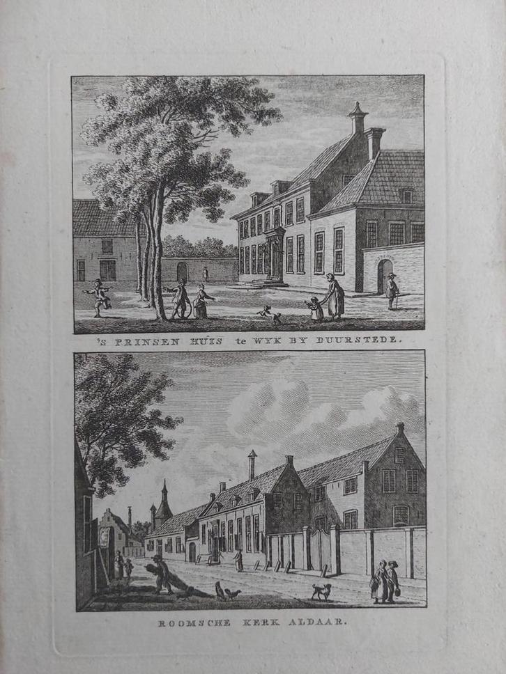 606-607 / Prinsenhuis Kerk Wijk bij Duurstede J. Bulthuis, Antiek en Kunst, Kunst | Etsen en Gravures, Ophalen of Verzenden