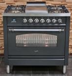 Luxe Fornuis Boretti 90cm antraciet rvs GASOVEN frytop, Witgoed en Apparatuur, Fornuizen, Niet ingevuld, 60 cm of meer, Niet ingevuld