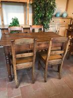 Oude eiken boerentafel met stoelen, Antiek en Kunst, Ophalen