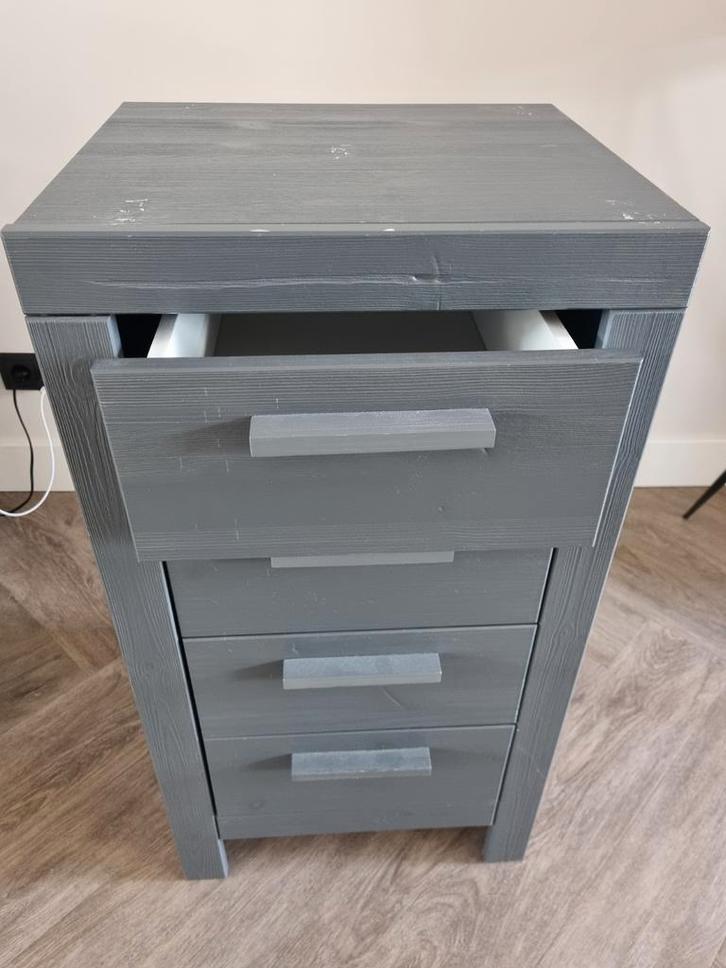 Woood Dennis Ladekast - Grijs, Huis en Inrichting, Kasten | Ladekasten, Gebruikt, Minder dan 100 cm, Minder dan 50 cm, 25 tot 50 cm