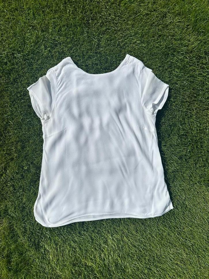 Object top maat 36 (ZGAN), Kleding | Dames, Tops, Zo goed als nieuw, Maat 36 (S), Wit, Korte mouw, Ophalen of Verzenden