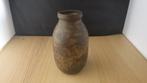 mooie bruin gemêleerde robuuste vaas, Gebruikt, Overige kleuren, Aardewerk of Porselein, Ophalen of Verzenden