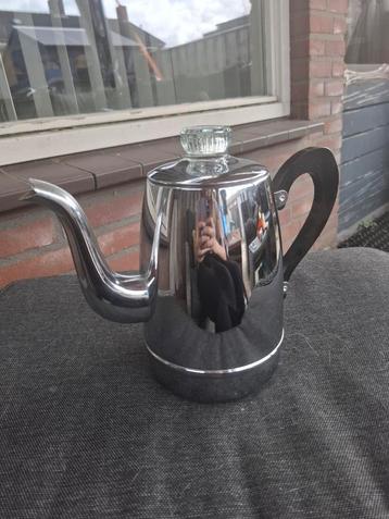 vintage koffiepot met filter chroom beschikbaar voor biedingen