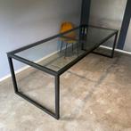 Glazen Tafel - Stalen Frame - 240x94cm, Glas, 200 cm of meer, Vijf personen of meer, Rechthoekig