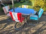Bel Air diner tafel TO-26 + 4 slede stoelen fifties sixties, Huis en Inrichting, Stoelen, Ophalen, Zo goed als nieuw, Amerikaanse retro fifties sixties