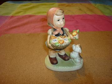 Vintage Napcoware beeldje meisje met hond in goede staat beschikbaar voor biedingen