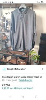 Ralph Lauren Polo Shirt Lange Mouw XL, Ophalen of Verzenden, Zo goed als nieuw, Grijs, Ralph Lauren