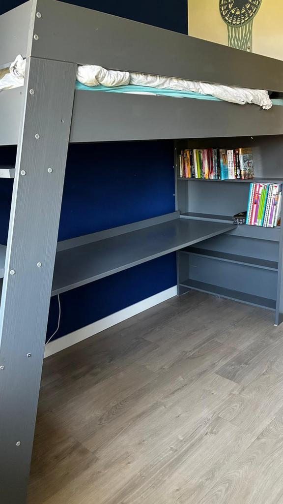 Woood hoogslaper Julian, Huis en Inrichting, Slaapkamer | Stapelbedden en Hoogslapers, Zo goed als nieuw, Hoogslaper, 90 cm, Eenpersoons