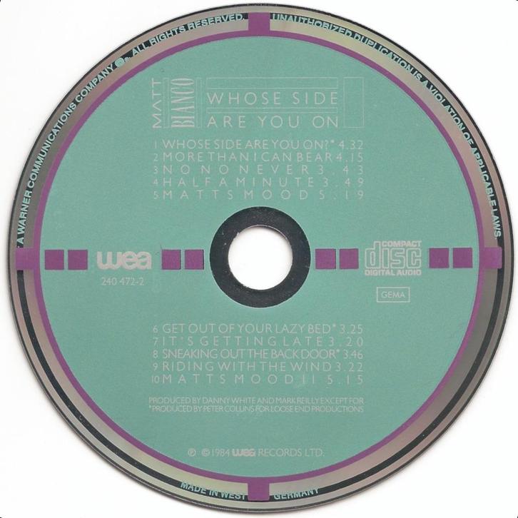 Matt bianco whose side are you on cd 240 472 target, Cd's en Dvd's, Cd's | Pop, Zo goed als nieuw, 1980 tot 2000, Verzenden