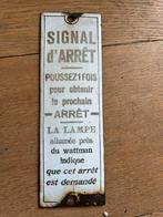 Oud emaille tram of bus bordje, Ophalen of Verzenden, Gebruikt, Reclamebord