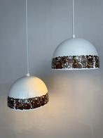 Set of 2 Enamel Pendant Lamps by Kaj Franck for Fog & Mørup, Ophalen, Z, Mid century vintage deens, Z