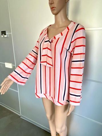 J91 Stefanel mt. 38=M blouse top tuniek shirt rood/wit/blauw beschikbaar voor biedingen