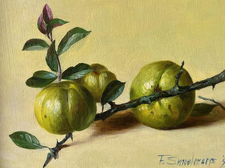 Fred Smoolenaers, stilleven met takje fruit, Antiek en Kunst, Kunst | Schilderijen | Klassiek, Ophalen