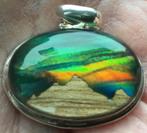 Opaal hanger in echt zilver, Sieraden, Tassen en Uiterlijk, Ophalen of Verzenden, Zo goed als nieuw, Zilver