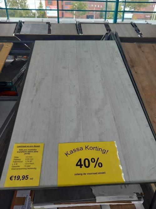 Click pvc MODULEO nu met extra 40% korting!!!, Huis en Inrichting, Stoffering | Vloerbedekking, Nieuw, Overige typen, Wit, Crème