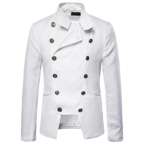 Heren stijlvol double breasted wit colbert / mannen blazer, Kleding | Heren, Kostuums en Colberts, Nieuw, Wit, Verzenden