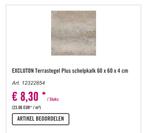 Tuintegel 60x60x4, Tuin en Terras, Tegels en Klinkers, Ophalen, Nieuw, 5 tot 10 m², Beton