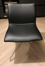 Eetkamerstoel zwart kunstleder rvs poot 8 stuks, Huis en Inrichting, Stoelen, Ophalen, Zo goed als nieuw, Zwart, Vijf, Zes of meer stoelen