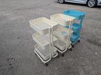 3 IKEA Raskog trolleys, blauw en creme/licht geel, Huis en Inrichting, Ophalen, Gebruikt